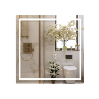 Дзеркало Qtap Mideya 800 х 800 з LED-підсвіткою Touch, з антизапотіванням, димером (QT2078NCF8080W)