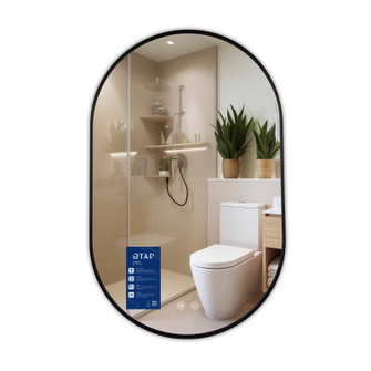 Дзеркало Qtap Scorpio (SC1) з LED-підсвічуванням Touch, з антизапотіванням, димером, рег. темп. кольору (3000-6500K) Black (QTSC500800)