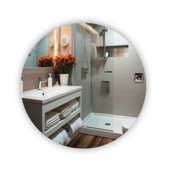 Дзеркало Qtap Taurus R800 з LED-підсвічуванням Touch, з антизапотіванням, димером, рег. темп. кольору (3000-6500K) (QT2478R807)