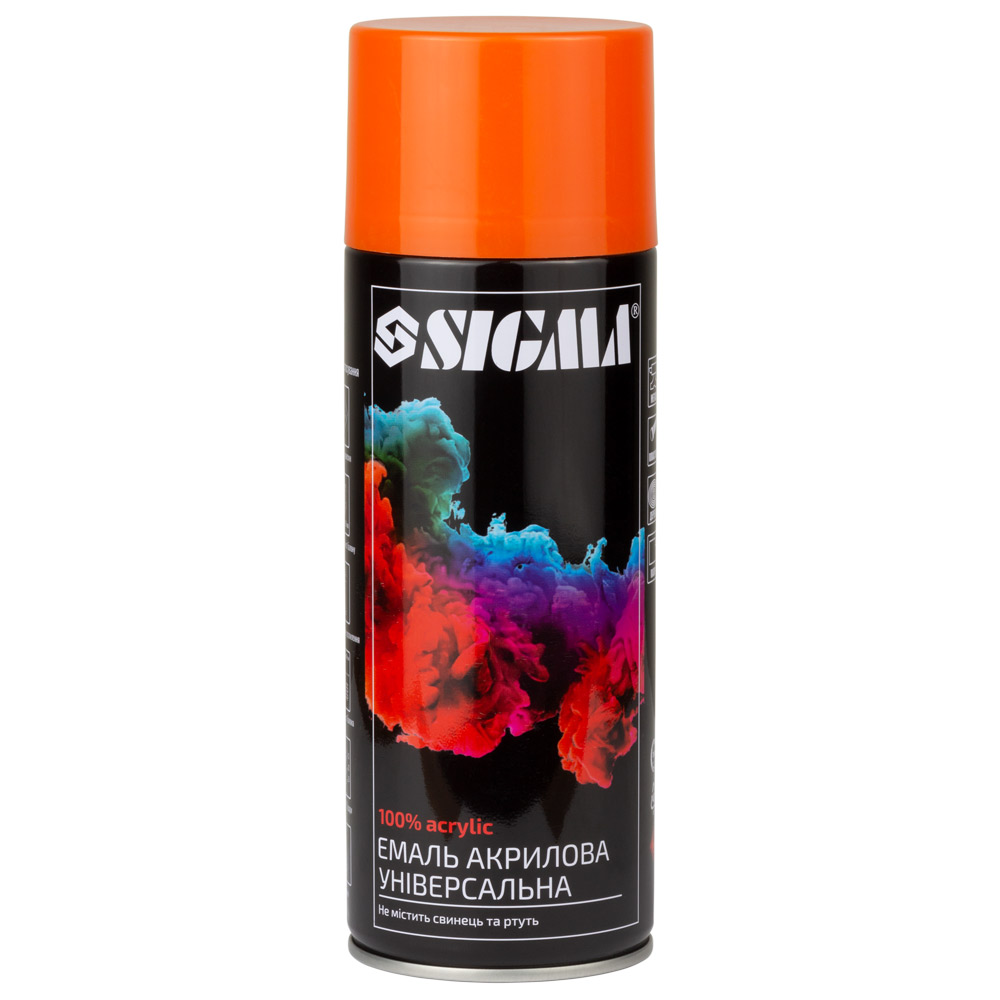Емаль аерозольна Sigma акрилова 400 мл RAL 2004 помаранчевий глянець