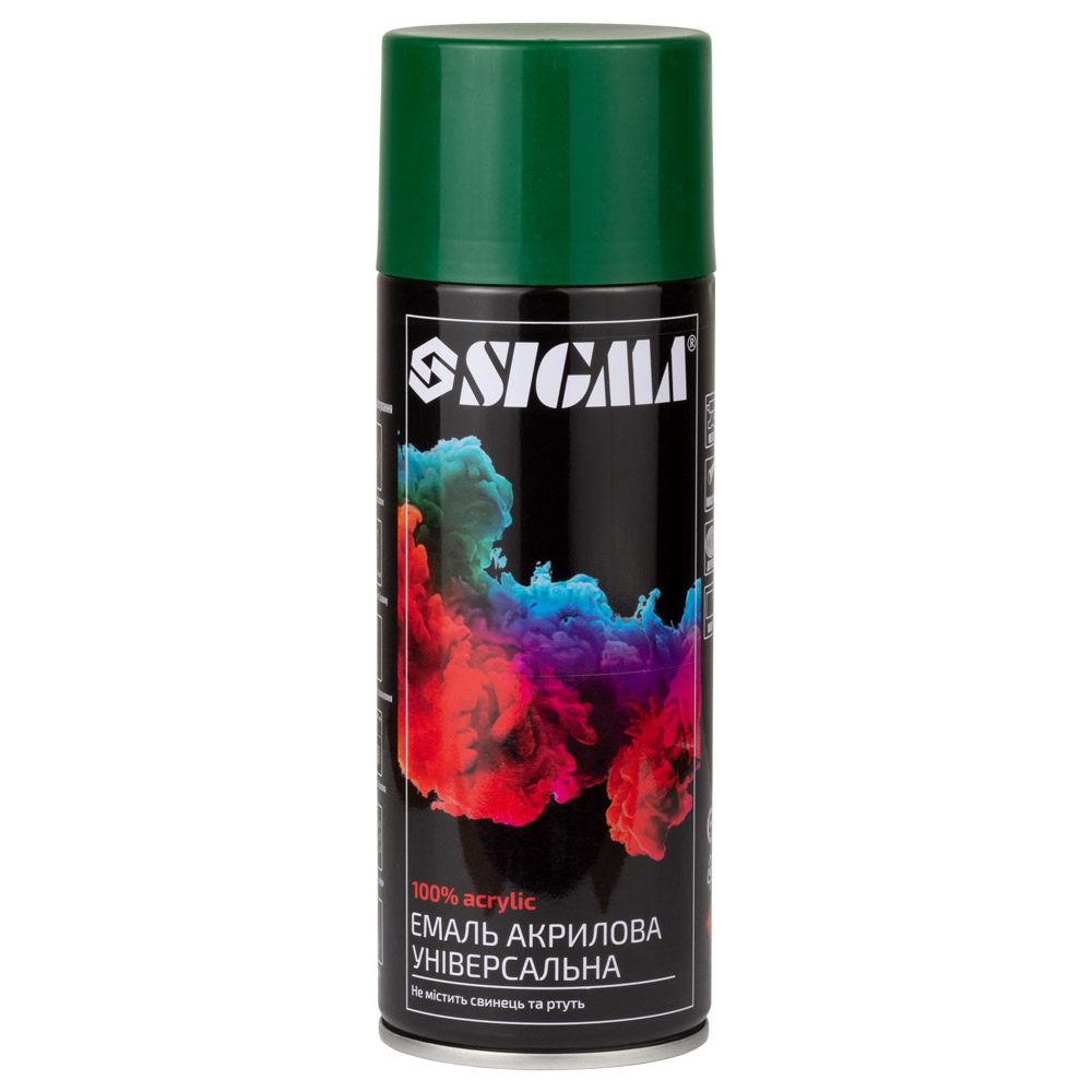 Емаль аерозольна Sigma акрилова 400 мл RAL 6005 темно-зелений глянець