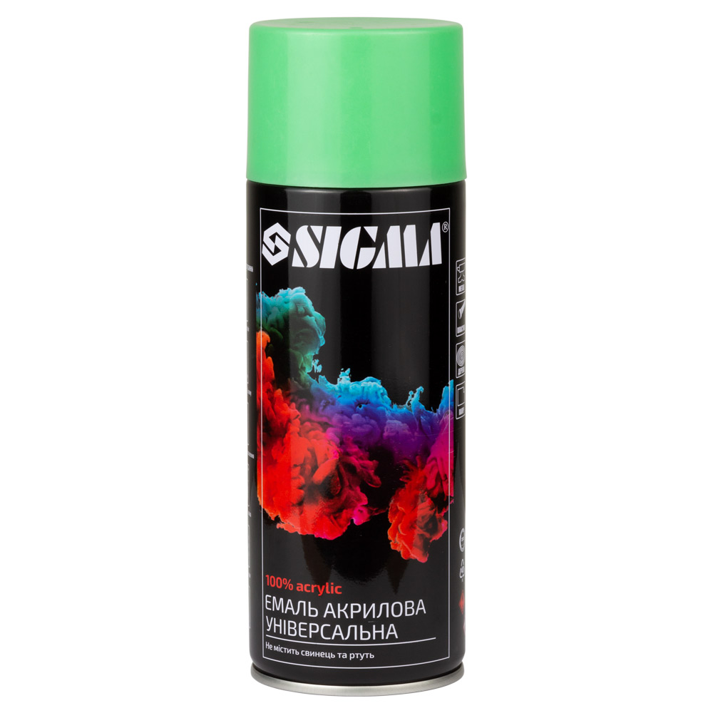 Емаль аерозольна Sigma акрилова 400 мл RAL 6021 світло-зелений глянець