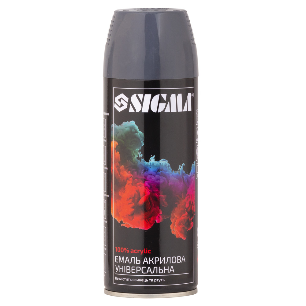 Емаль аерозольна Sigma акрилова 400 мл RAL 8019 сіро-коричневий глянець Емаль аерозольна Sigma акрилова 400 мл RAL 8019 сіро-коричневий глянець