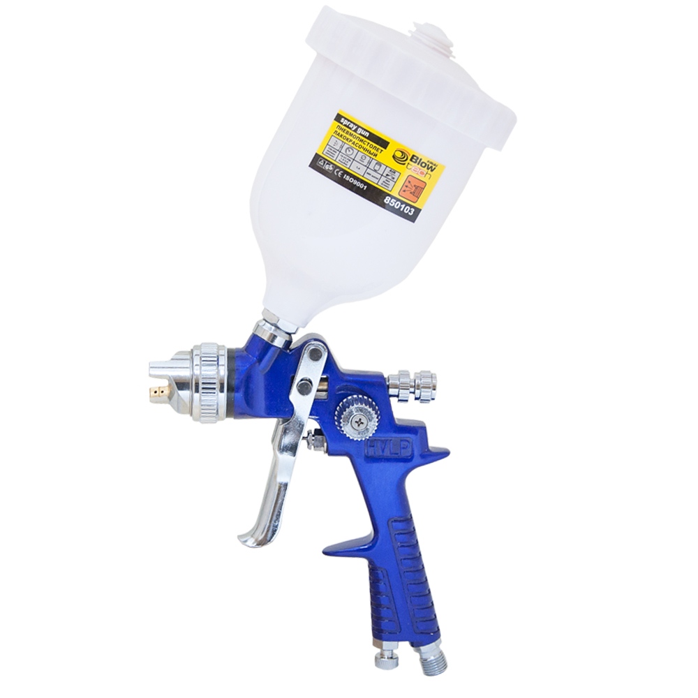 Фарборозпилювач Sigma HVLP Ø1.4 мм 140-280л/хв 3бар в/б 600 мл (пласт) синій