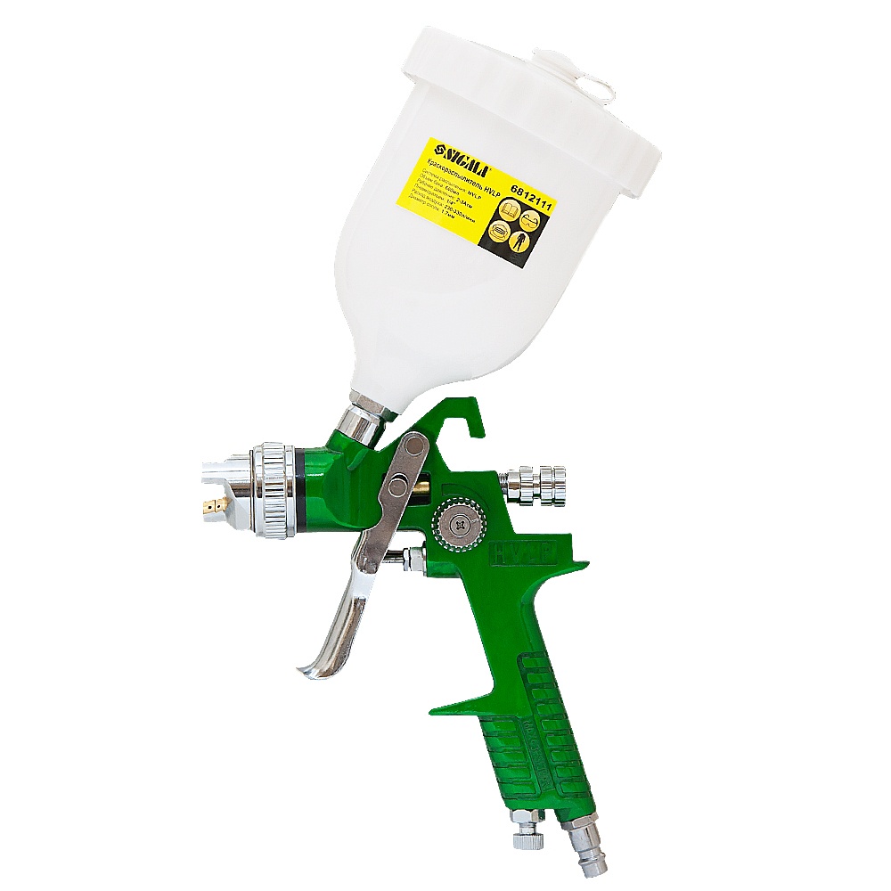 Фарборозпилювач Sigma HVLP Ø1.7 мм 140-280л/хв 3бар в/б (пласт) зелений