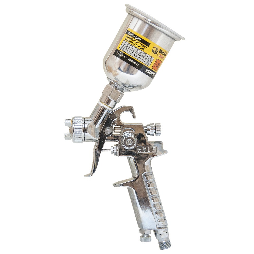 Фарборозпилювач Sigma HVLP-mini Ø0.8 мм 30-115л/хв 2.1бар в/б 100 мл (мет) хром