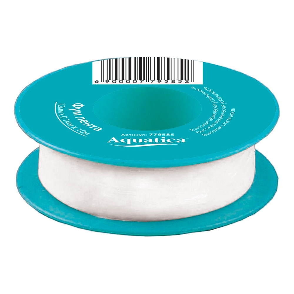 Фторопластова Aquatica (ФУМ) стрічка (0.1 мм x 12 мм x 10 м)