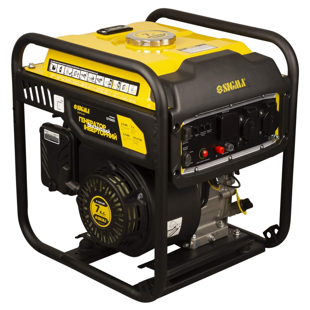 Генератор інверторний бензиновий Sigma 220В 2.2/2.5кВт 7л 4-х тактний ручний запуск Генератор інверторний бензиновий Sigma 220В 2.2/2.5кВт 7л 4-х тактний ручний запуск
