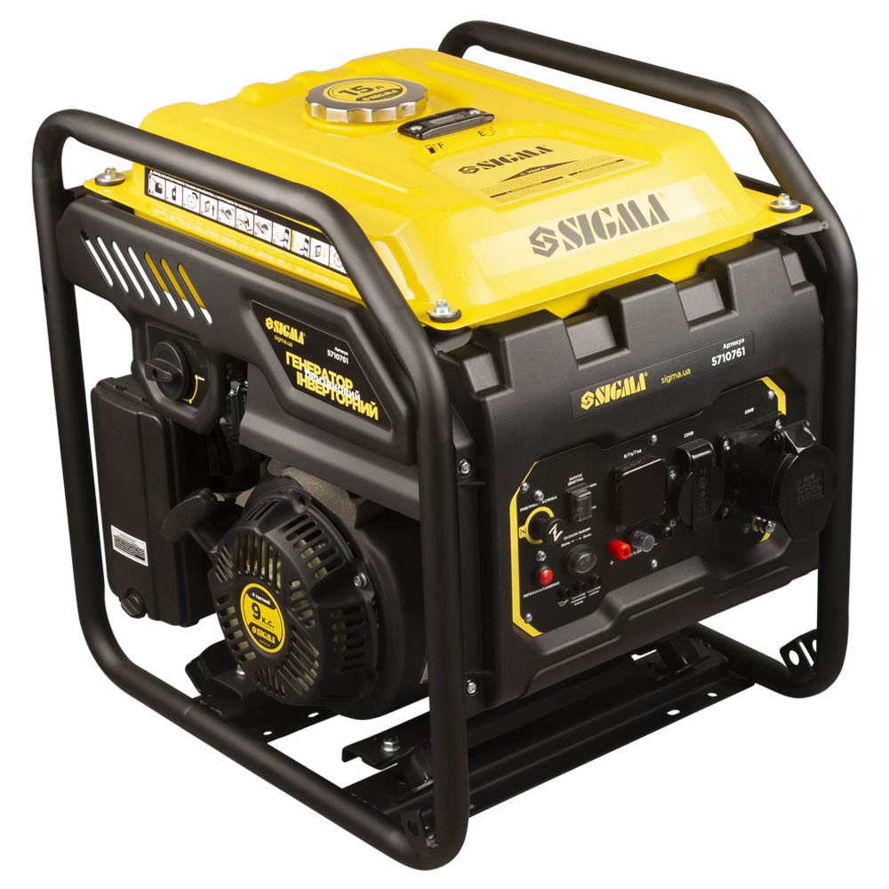 Генератор інверторний бензиновий Sigma 220В 5.5/6.0кВт 15л 4-х тактний ручний запуск