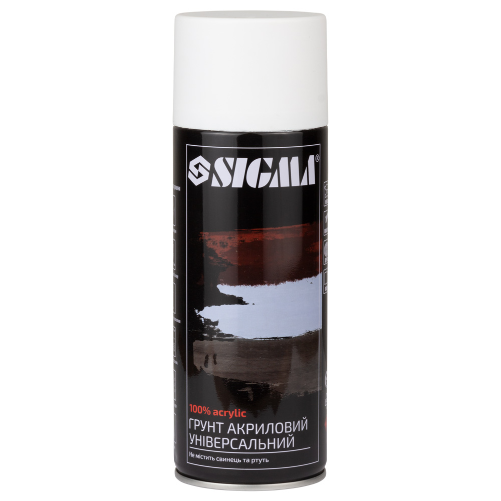Грунт аерозольний Sigma акриловий 400 мл RAL 9010 білий