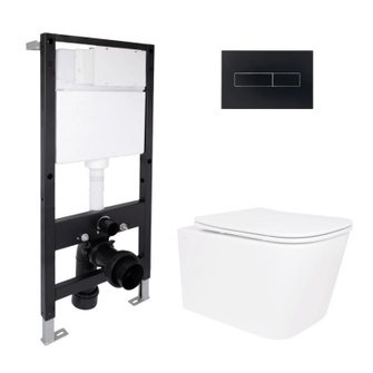 Готовое решение Qtap для ванной комнаты: подвесной унитаз Crow Rimless 485 x 340 x 330 + комплект инсталляции Standard (линейная кнопка Black) Готовое решение Qtap для ванной комнаты: подвесной унитаз Crow Rimless 485 x 340 x 330 + комплект инсталляции Standard (линейная кнопка Black)