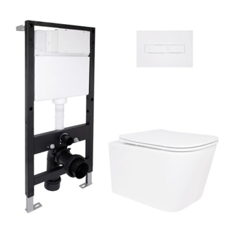 Готовое решение Qtap для ванной комнаты: подвесной унитаз Crow Ultra Quiet 485 x 340 x 290 + комплект инсталляции Standard (линейная кнопка White) Готовое решение Qtap для ванной комнаты: подвесной унитаз Crow Ultra Quiet 485 x 340 x 290 + комплект инсталляции Standard (линейная кнопка White)