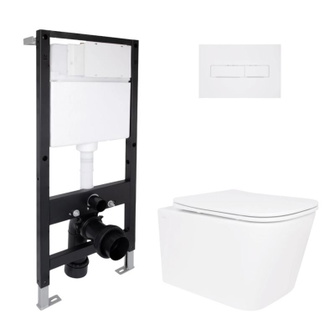 Готовое решение Qtap для ванной комнаты: подвесной унитаз Crow Ultra Quiet 520 x 360 x 290 + комплект инсталляции Standard (линейная кнопка White) Готовое решение Qtap для ванной комнаты: подвесной унитаз Crow Ultra Quiet 520 x 360 x 290 + комплект инсталляции Standard (линейная кнопка White)