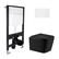 Готове рішення Qtap для ванної кімнати: підвісний унітаз Crow Ultra Quiet Black 485 x 340 x 290 + комплект інсталяції Standard (кругла клавіша White)