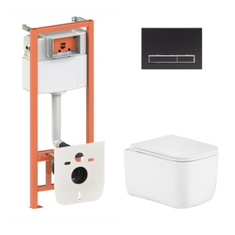 Готовое решение Qtap для ванной комнаты: подвесной унитаз Gemini Ultra Quiet 485 x 340 x 350 + комплект инсталляции Nest 4 в 1 (линейная клавиша Matt Black) Готовое решение Qtap для ванной комнаты: подвесной унитаз Gemini Ultra Quiet 485 x 340 x 350 + комплект инсталляции Nest 4 в 1 (линейная клавиша Matt Black)