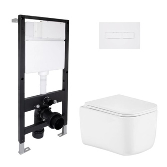 Готовое решение Qtap для ванной комнаты: подвесной унитаз Gemini Ultra Quiet 485 x 340 x 350 + комплект инсталляции Standard (линейная кнопка White) Готовое решение Qtap для ванной комнаты: подвесной унитаз Gemini Ultra Quiet 485 x 340 x 350 + комплект инсталляции Standard (линейная кнопка White)