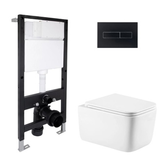 Готовое решение Qtap для ванной комнаты: подвесной унитаз Gemini Ultra Quiet 520 x 360 x 350 + комплект инсталляции Standard (линейная кнопка Black) Готовое решение Qtap для ванной комнаты: подвесной унитаз Gemini Ultra Quiet 520 x 360 x 350 + комплект инсталляции Standard (линейная кнопка Black)
