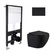 Готовое решение Qtap для ванной комнаты: подвесной унитаз Jay Ultra Quiet Black 485 x 360 x 320 + комплект инсталляции Standard (круглая кнопка Black)