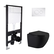 Готовое решение Qtap для ванной комнаты: подвесной унитаз Jay Ultra Quiet Black 485 x 360 x 320 + комплект инсталляции Standard (круглая кнопка Chrome)