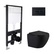 Готовое решение Qtap для ванной комнаты: подвесной унитаз Jay Ultra Quiet Black 485 x 360 x 320 + комплект инсталляции Standard (линейная кнопка Black)