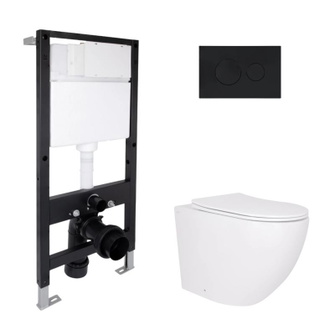 Готовое решение Qtap для ванной комнаты: подвесной унитаз Robin Ultra Quiet 520 x 365 x 365 + комплект инсталляции Standard (круглая кнопка Black) Готовое решение Qtap для ванной комнаты: подвесной унитаз Robin Ultra Quiet 520 x 365 x 365 + комплект инсталляции Standard (круглая кнопка Black)