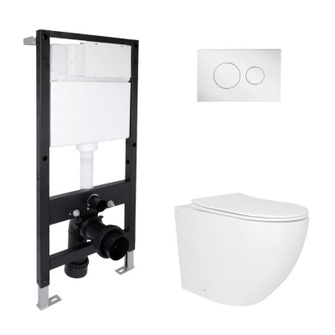 Готовое решение Qtap для ванной комнаты: подвесной унитаз Robin Ultra Quiet 520 x 365 x 365 + комплект инсталляции Standard (круглая кнопка Chrome) Готовое решение Qtap для ванной комнаты: подвесной унитаз Robin Ultra Quiet 520 x 365 x 365 + комплект инсталляции Standard (круглая кнопка Chrome)