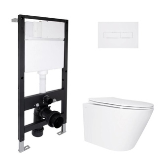 Готовое решение Qtap для ванной комнаты: подвесной унитаз Swan Ultra Quiet 485 x 360 x 320 + комплект инсталляции Standard (линейная кнопка White) Готовое решение Qtap для ванной комнаты: подвесной унитаз Swan Ultra Quiet 485 x 360 x 320 + комплект инсталляции Standard (линейная кнопка White)