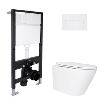 Готовое решение Qtap для ванной комнаты: подвесной унитаз Swan Ultra Quiet 520 x 360 x 320 + комплект инсталляции Standard (линейная кнопка White) Готовое решение Qtap для ванной комнаты: подвесной унитаз Swan Ultra Quiet 520 x 360 x 320 + комплект инсталляции Standard (линейная кнопка White)