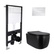 Готове рішення Qtap для ванної кімнати: підвісний унітаз Taurus Ultra Quiet Black 515 x 360 x 350 + комплект інсталяції Standard (лінійна клавіша Chrome)