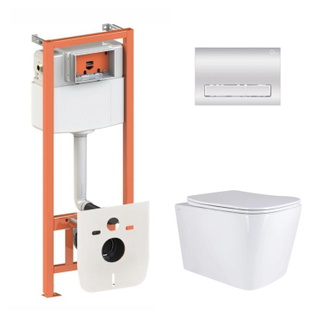 Готовое решение Qtap для ванной комнаты: подвесной унитаз Tern Ultra Quiet 525 x 345 x 360 + комплект инсталляции Nest 4 в 1 (линейная клавиша Chrome)