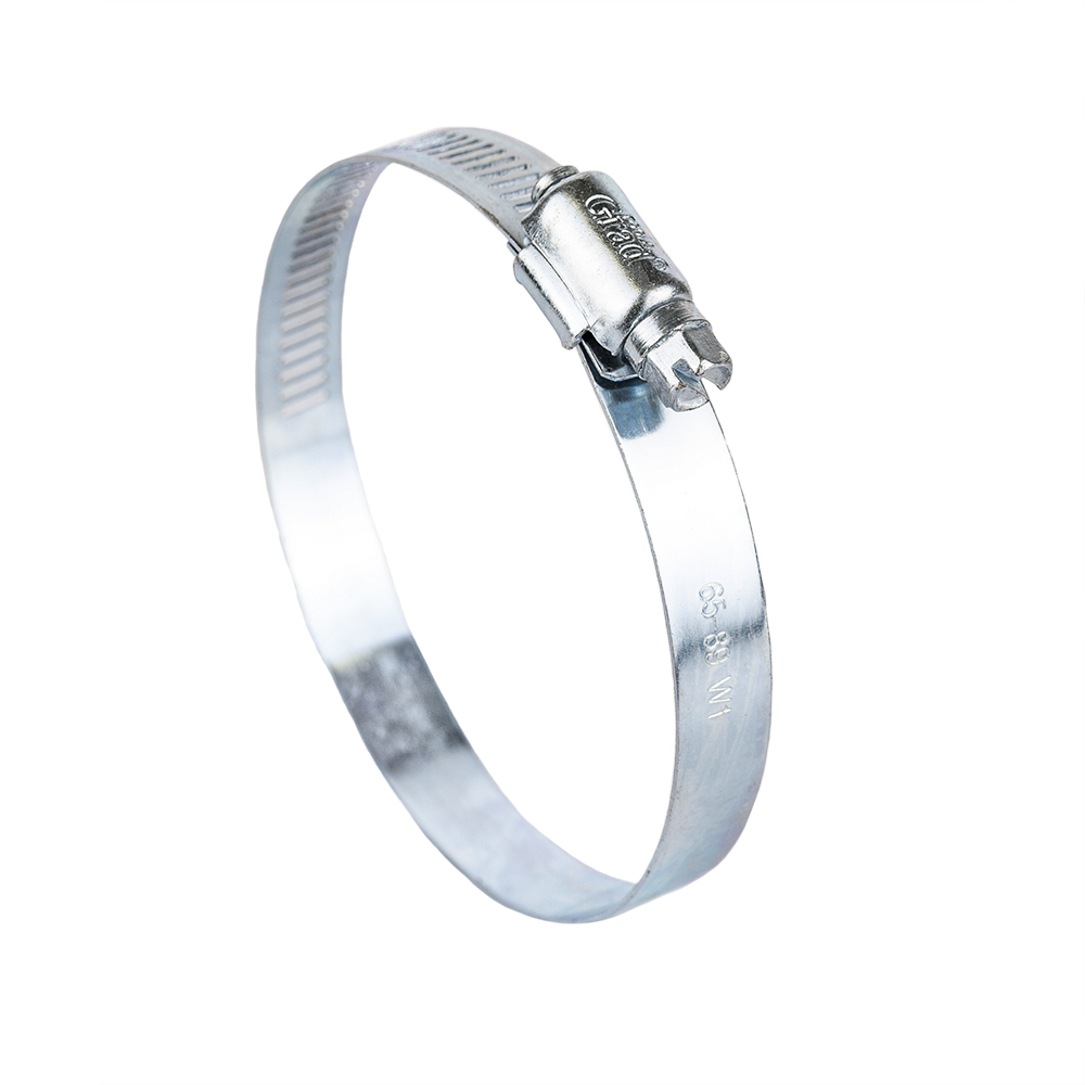 Хомут черв'ячний Grad оцинкований 12.7 мм D65-89 мм 10 шт Хомут черв'ячний Grad оцинкований 12.7 мм D65-89 мм 10 шт