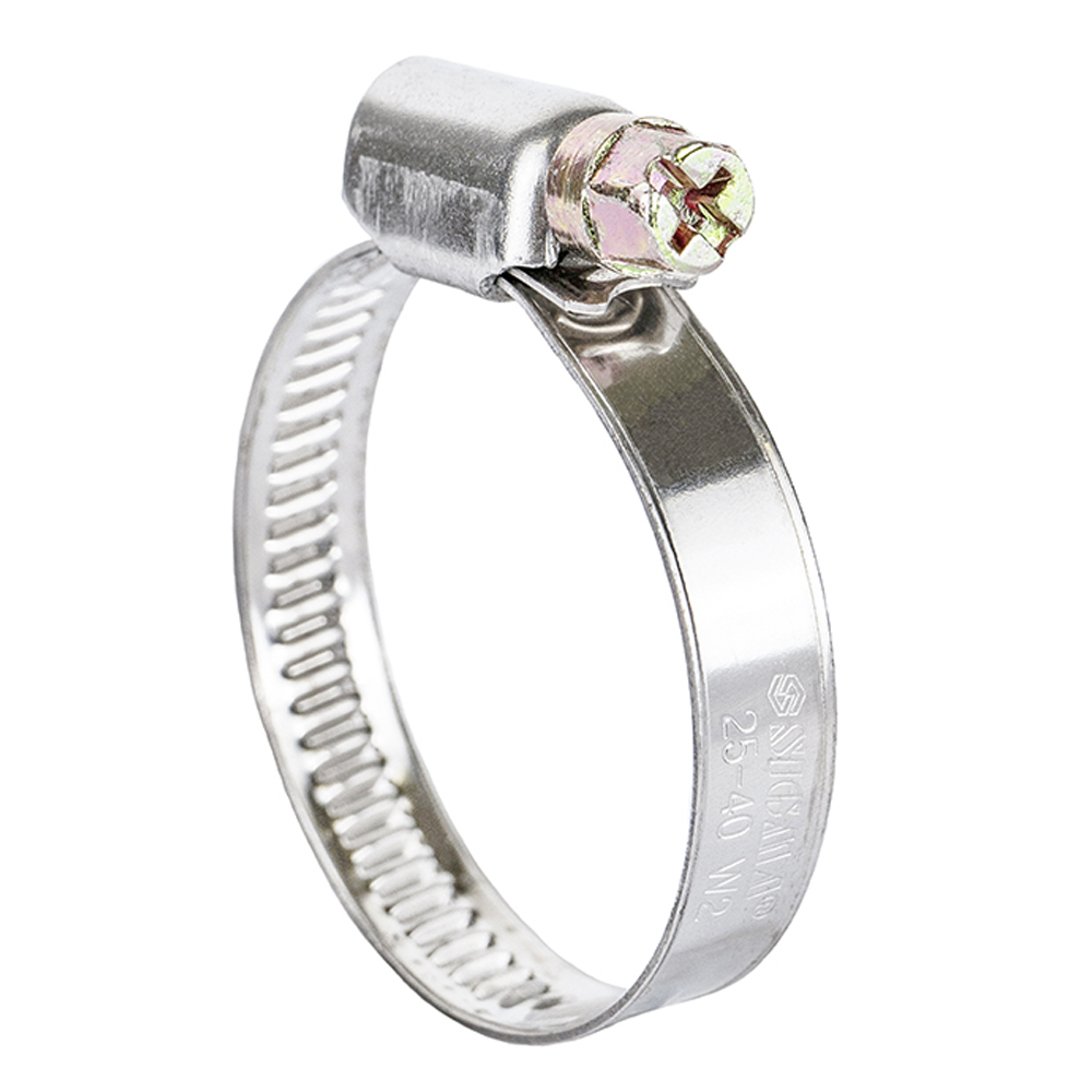 Хомут черв'ячний Sigma нержавіючий 9 мм D25-40 мм 25 шт Хомут черв'ячний Sigma нержавіючий 9 мм D25-40 мм 25 шт