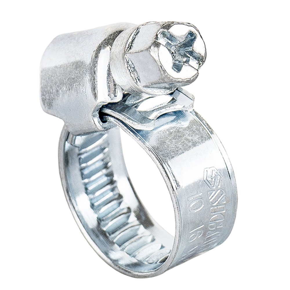 Хомут черв'ячний Sigma оцинкований 9 мм D10-16 мм 25 шт Хомут черв'ячний Sigma оцинкований 9 мм D10-16 мм 25 шт