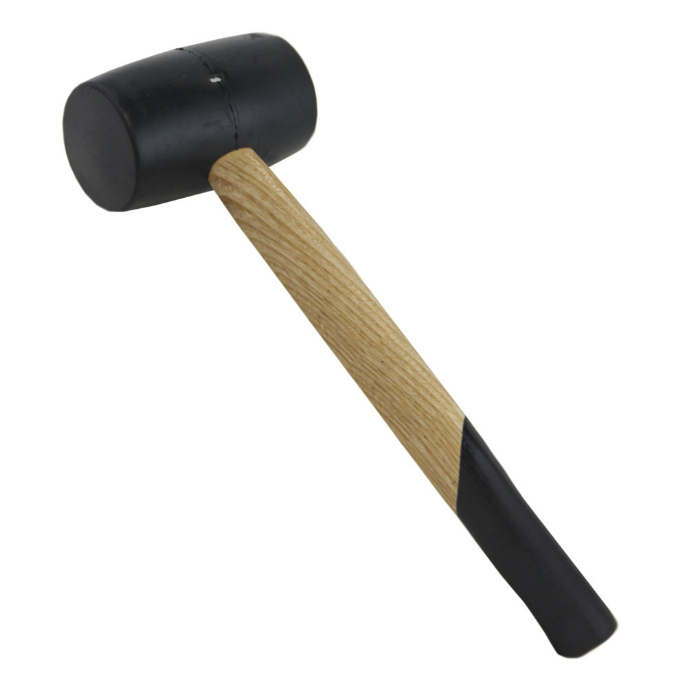 Киянка Sigma гумова чорна 450 г дерев'яна рукоятка Киянка Sigma гумова чорна 450 г дерев'яна рукоятка