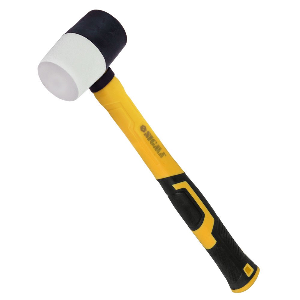 Киянка Sigma гумова чорно-біла 225 г фібергласова рукоятка