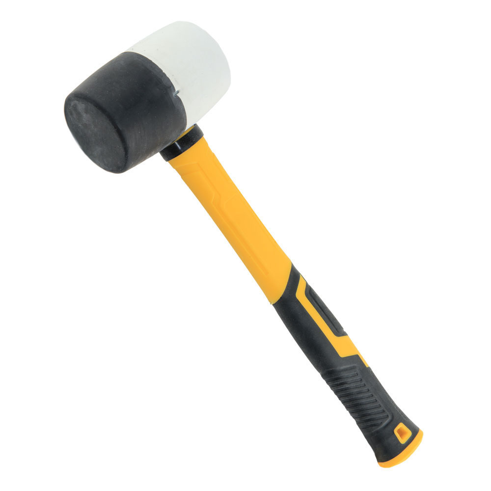 Киянка Sigma гумова чорно-біла 450 г фібергласова рукоятка Киянка Sigma гумова чорно-біла 450 г фібергласова рукоятка