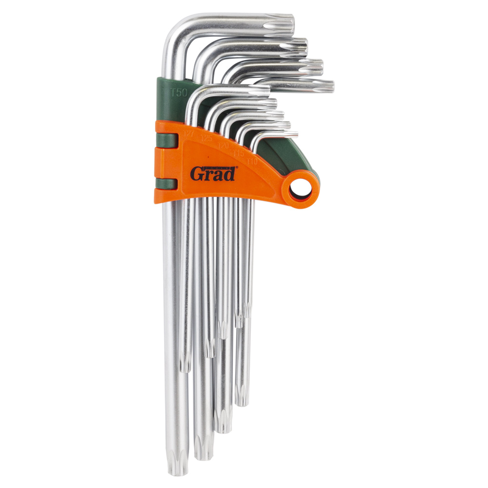 Ключи Grad Torx CrV 9 шт. T10-T50 мм (средние с отверстием)