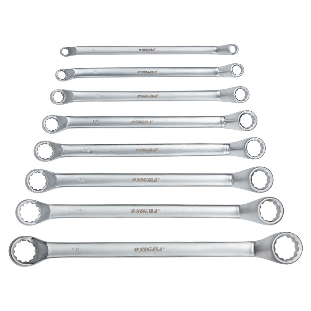 Ключі накидні Sigma CrV satine 8 шт 6-20 мм Ключі накидні Sigma CrV satine 8 шт 6-20 мм