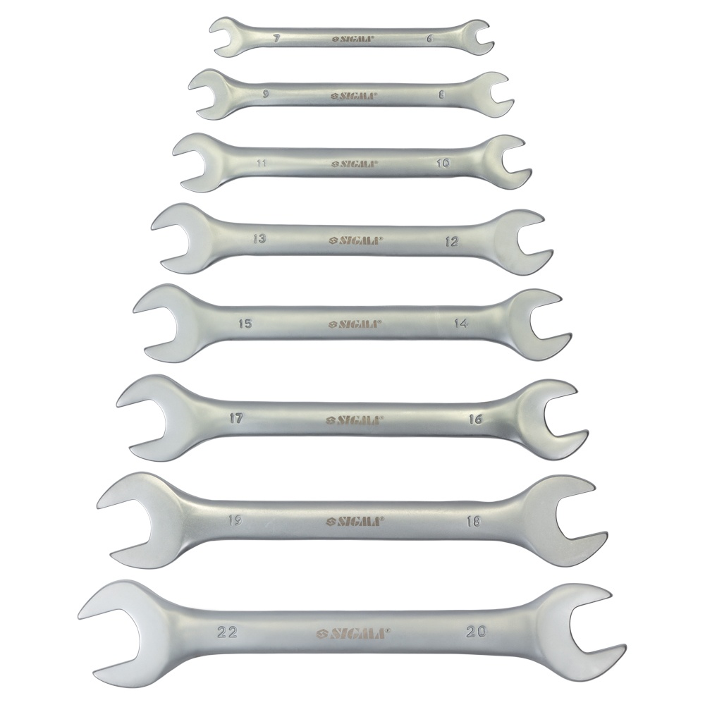 Ключі ріжкові Sigma CrV satine 8 шт 6-22 мм Ключі ріжкові Sigma CrV satine 8 шт 6-22 мм