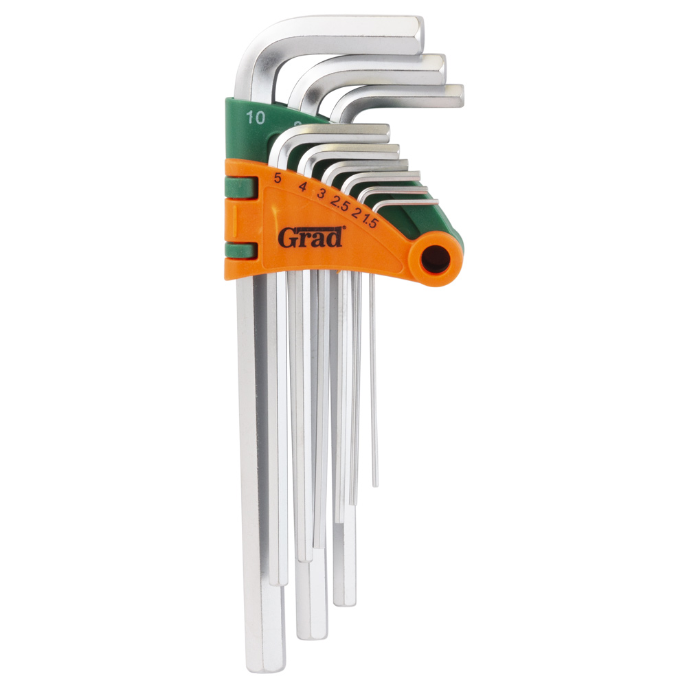 Ключи шестигранные Grad CrV 9 шт. 1.5-10 мм (средние)