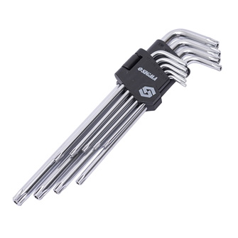 Ключи Sigma Torx CrV 9 шт. T10-T50 мм (длинные с отверстием) Ключи Sigma Torx CrV 9 шт. T10-T50 мм (длинные с отверстием)