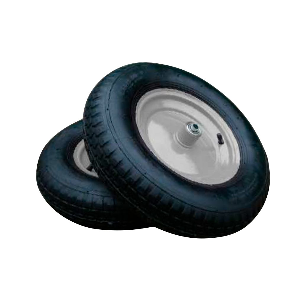 Колесо Flora пневматичне 13" (3.50-6) 320 x 85 мм вісь Ø16 мм довжина 100 мм для садово-будівельної тачки Колесо Flora пневматичне 13" (3.50-6) 320 x 85 мм вісь Ø16 мм довжина 100 мм для садово-будівельної тачки