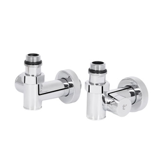 Комплект кранов Thermo Alliance Standart 1/2" хром, для полотенцесушителя угловой (SF395W15HE)