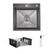 Комплект Lidz Handmade H5050HB: Мойка для кухни интегрированная Decor Black PVD Honeycomb в комплекте с дозатором + Lidz LIDZK01B Корзина для мойки