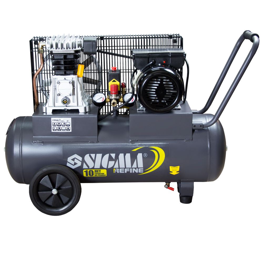 Компрессор Sigma Refine двухцилиндровый ременный (II) 2кВт 385л/мин 10бар 50л