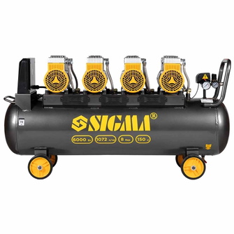 Компрессор восьмицилиндровый безмасляный Sigma 6.0 кВт 1072 л/мин 8 бар 150 л