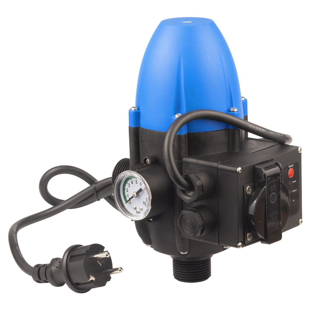 Контролер тиску електронний Wetron 1.1кВт Ø1" рег. тиск вкл 1.5-3.0 бар + розетка і вилка