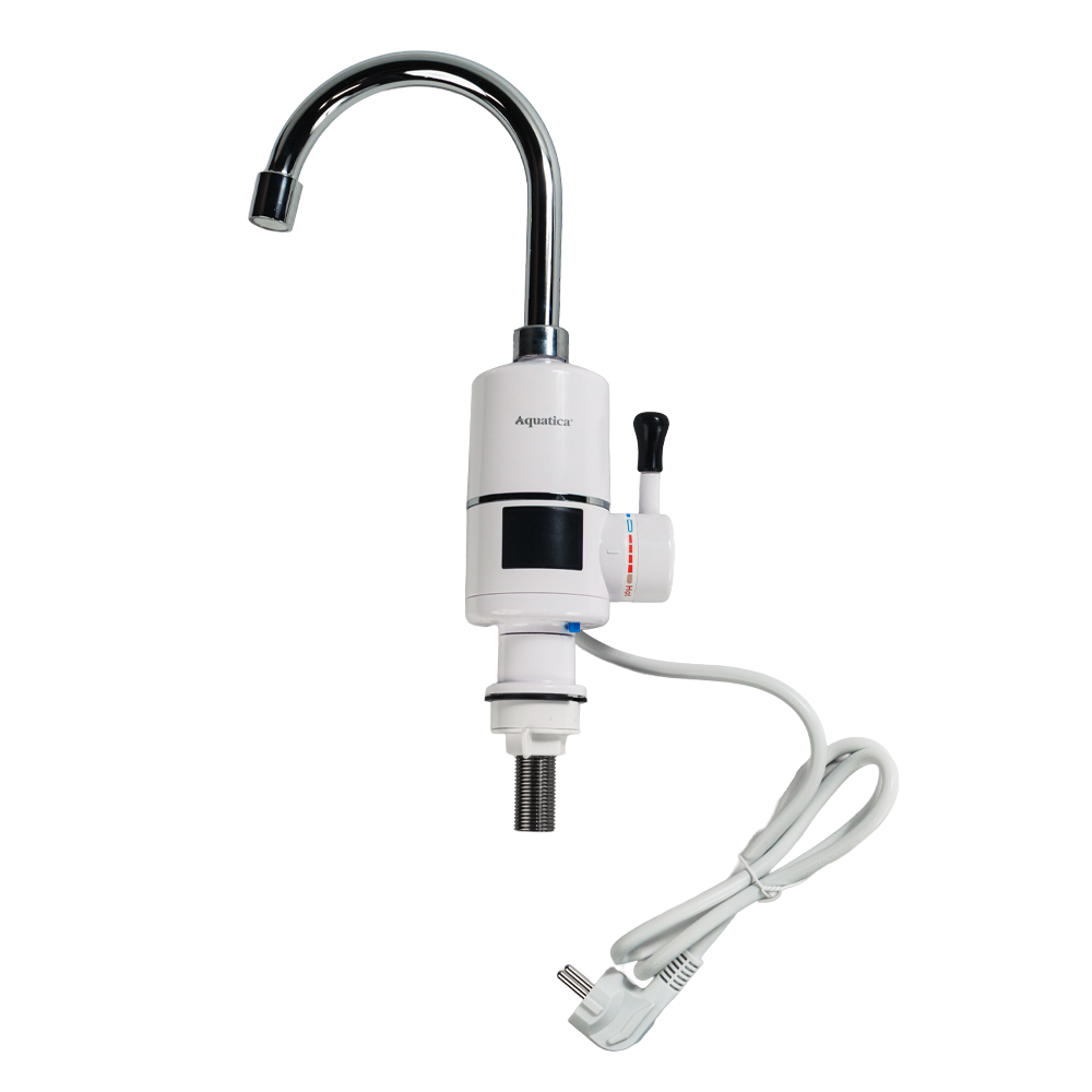 Кран-водонагрівач проточний для кухні Aquatica s96 3.3кВт вилив вухо на гайці з індикатором і термостатом