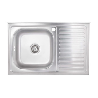 Кухонная мойка Brinex 5080-L 0,6 мм Satin (BRIN5080LSAT06)
