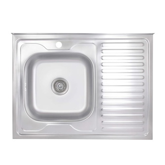 Кухонная мойка Brinex 6080-L 0,6 мм Satin (BRIN6080LSAT06)